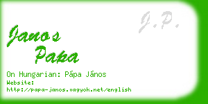 janos papa business card